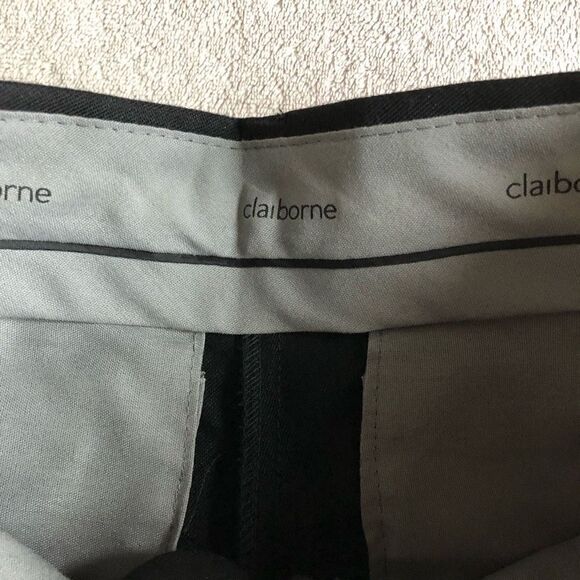 Claiborne Boys Gabardine Pleated Black Dress Pants - Picture 3 of 11